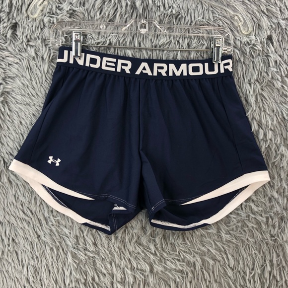 Under Armour Pants - Under Armour Shorts Womens Small UA NWT Play Up 2.0 Loose Blue White Athletic